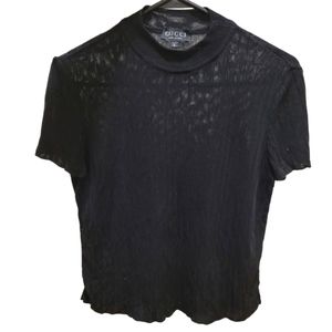 GUCCI Black Ribbed Blouse